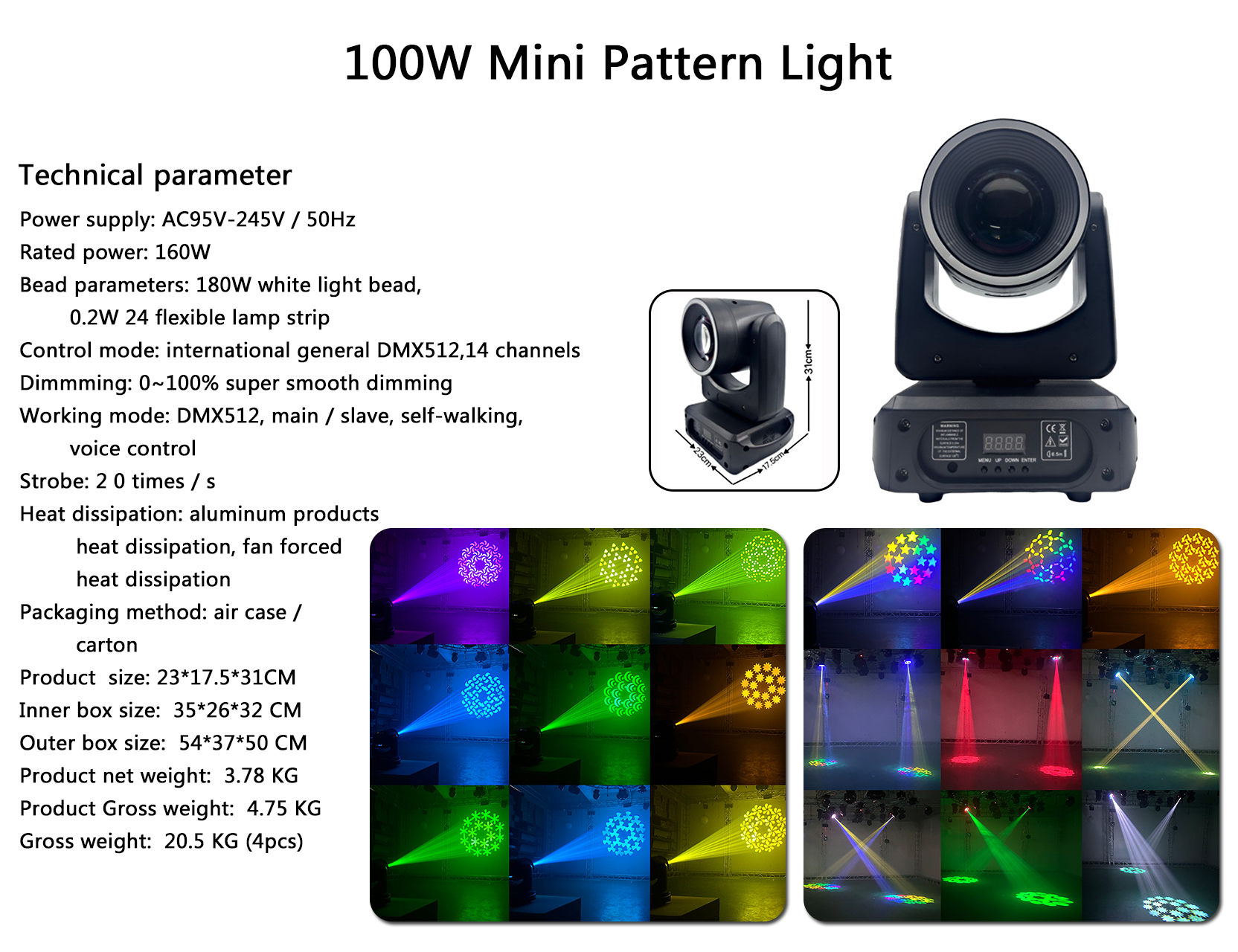 100W LED Mini Pattern Luz detail 1