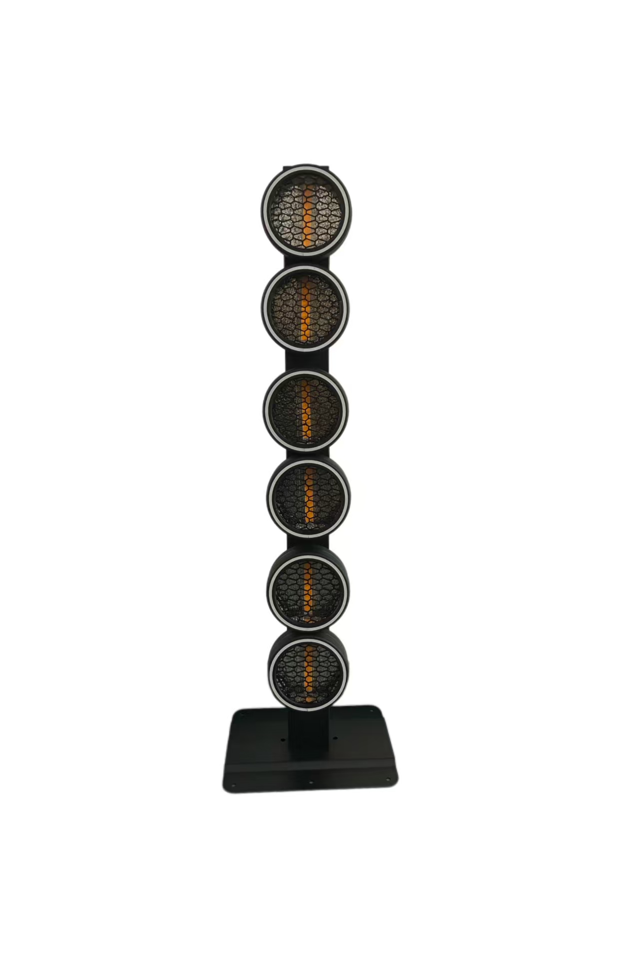 Six rotating vintage lights